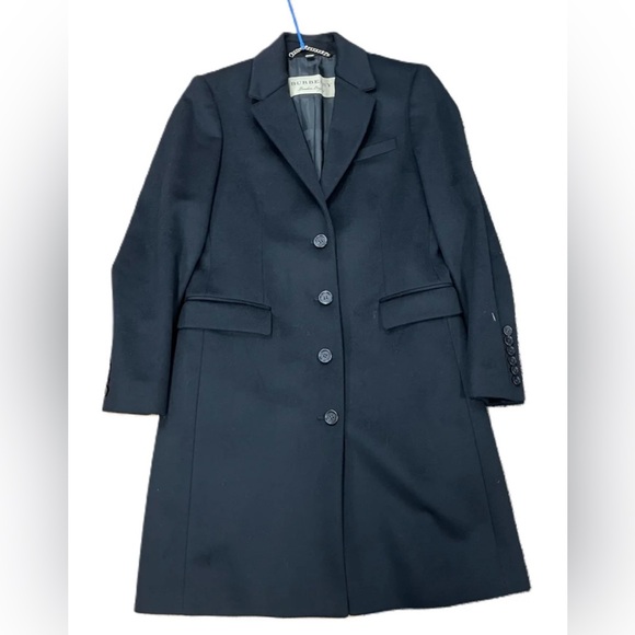 🔥🔥🔥Authentic Burberry Long Black Wool Cashmere Coat Jacket - Picture 2 of 10